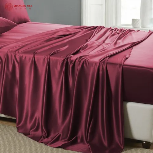 Home Textile Mulberry Silk 19mm Charmeuse Silk Flat Sheet
