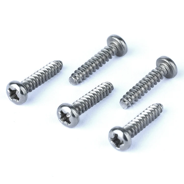 
Factory stock cross flat screw stainless steel passivating PT screw for plastic 