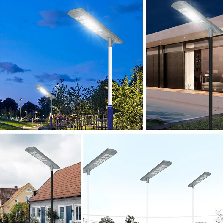 Outdoor Ip65 Waterproof Lamp PIR Control Sensor Power Integrated 80w 100W All In One Led Solar Street Light