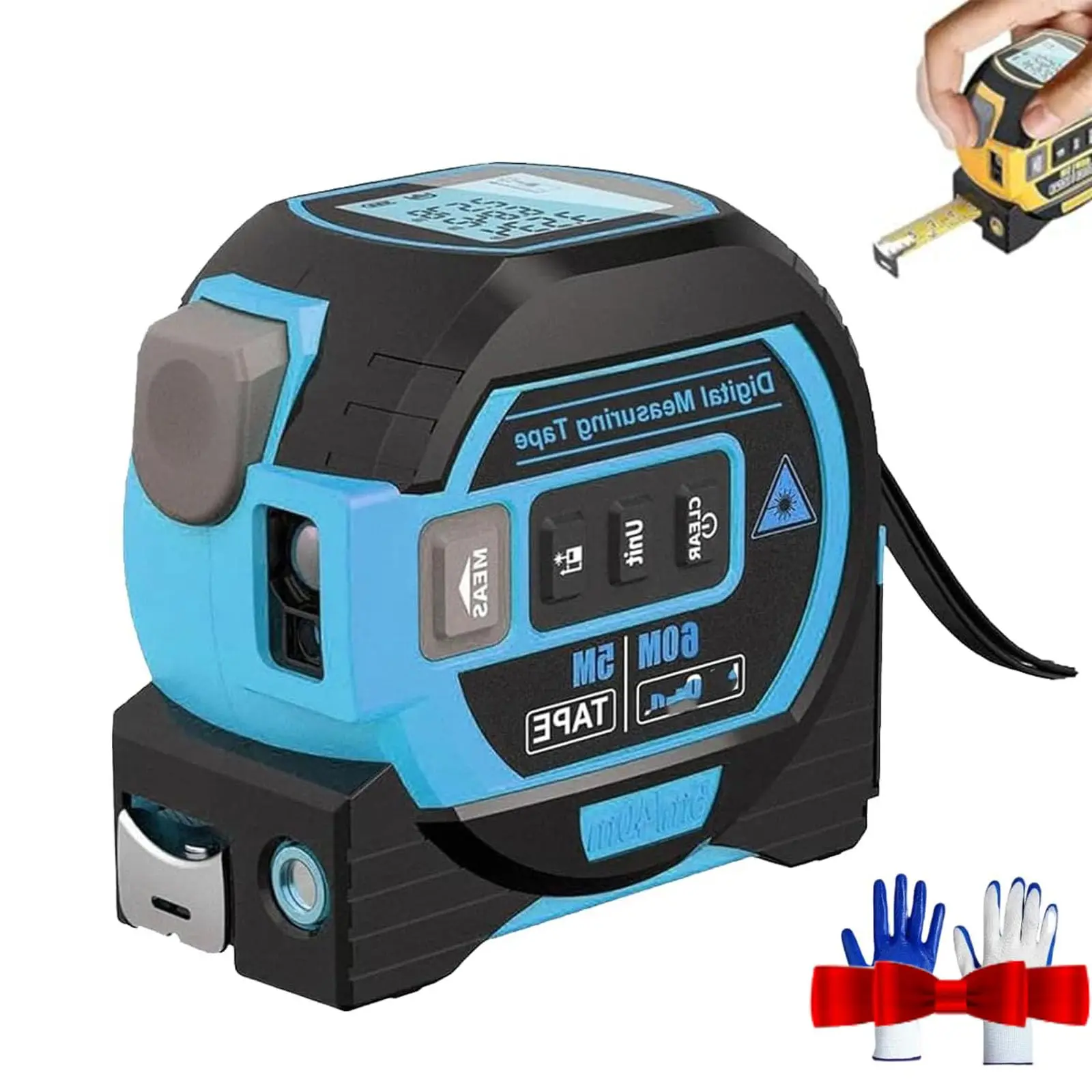 Multi-Function Measuring Tool 3 in1 Digital Measure Roll Cord Mode For Woodworking Laser Measuring Tape Distance Meter