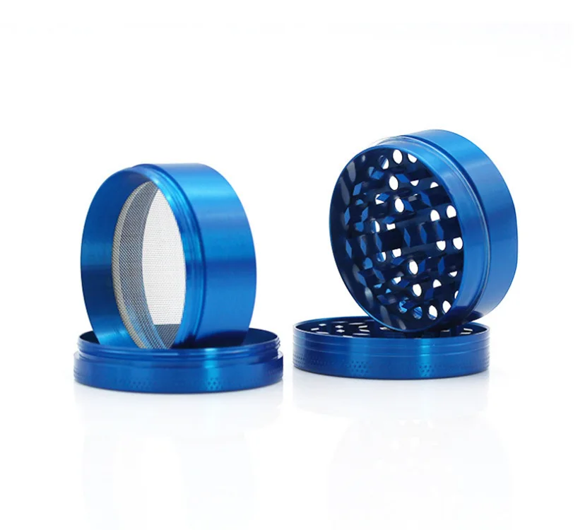 Smoke grinder Flat zinc alloy smoke grinder 40/50/55/63mm metal four-layer smoke grinder
