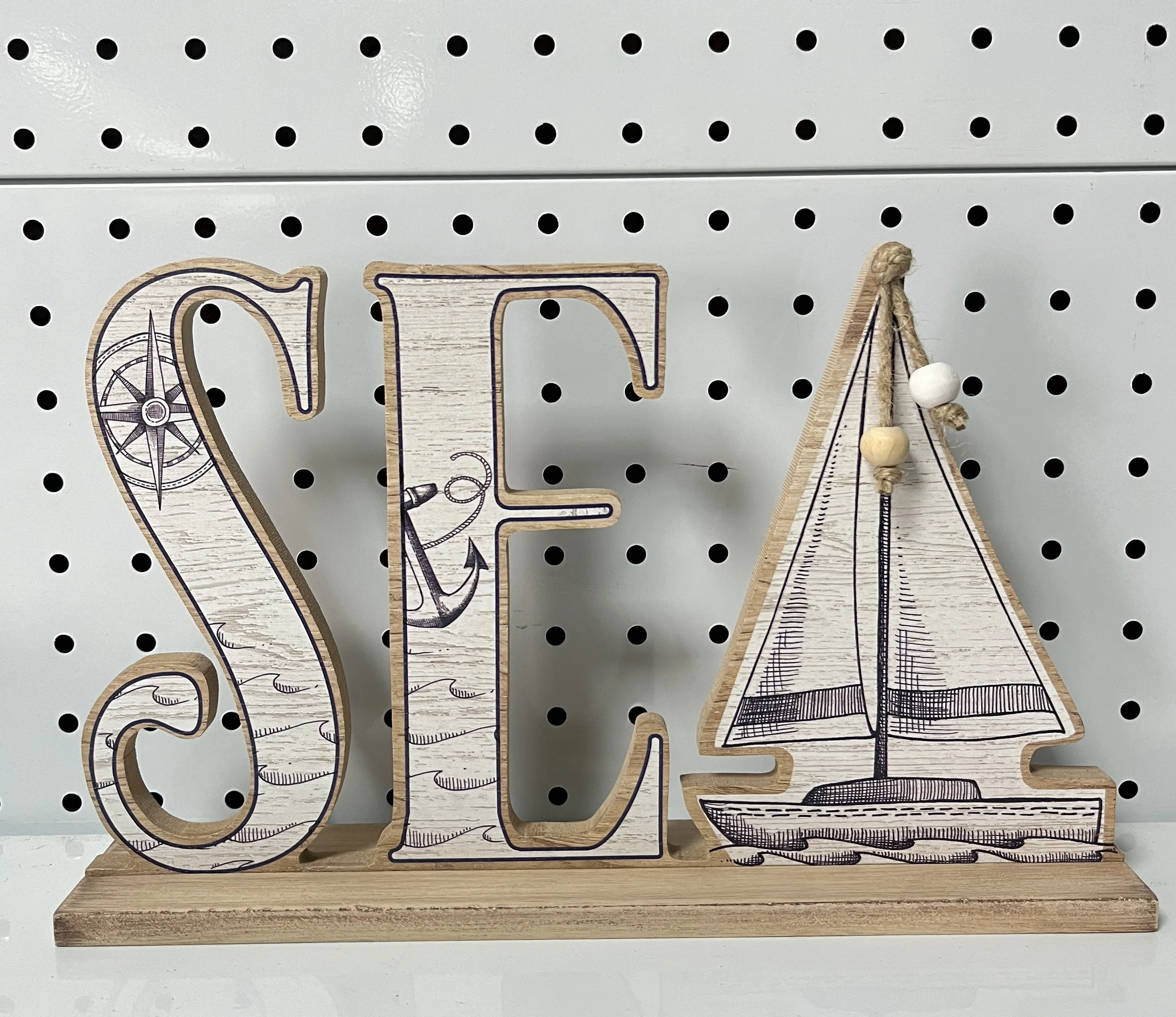 Custom Home Decor Sea Design  Vintage style Wooden Standing Words Letters Stand