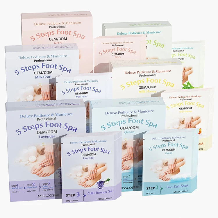 Deluxe Pedicure Feet Care Kit 5 Step Manicure Pedicure Products 5 In 1 Detox Soak Scrub Foot Spa Pedicure Kit