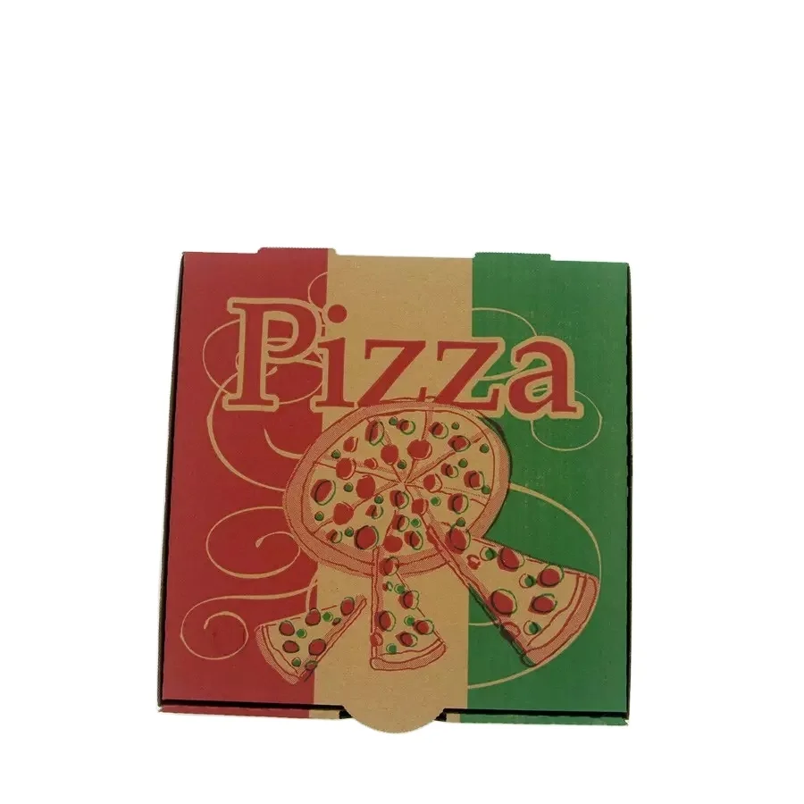 wholesale ready stock thickened corrugated pizza or kraft paper box flip top pizza box takeaway baking box with custom logo