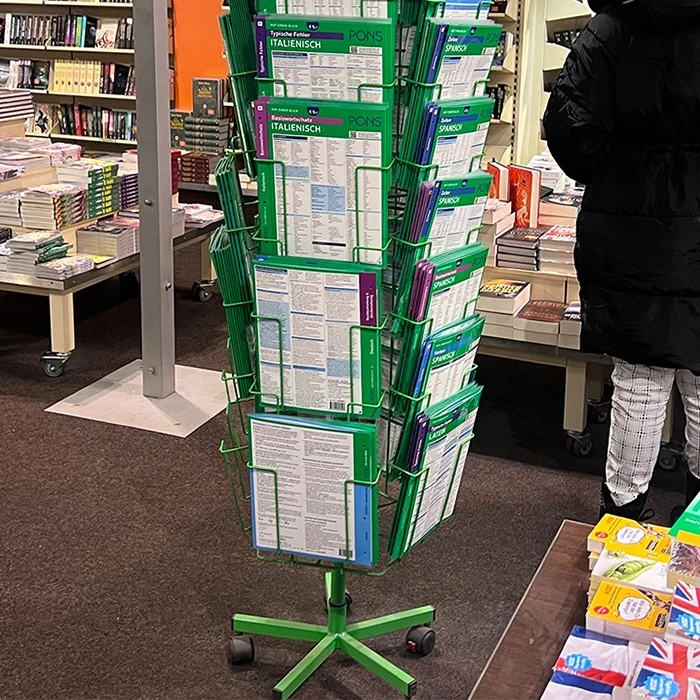 Newspaper Magazine Postcard Display Rack Greeting Card Metal Book Shelf Brochure Display Stand For Sale