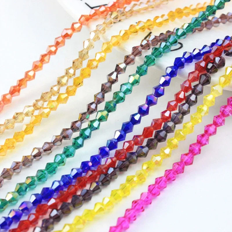 High-quality Crystal glass Color plating Diamond beads for  for Jewelry Making