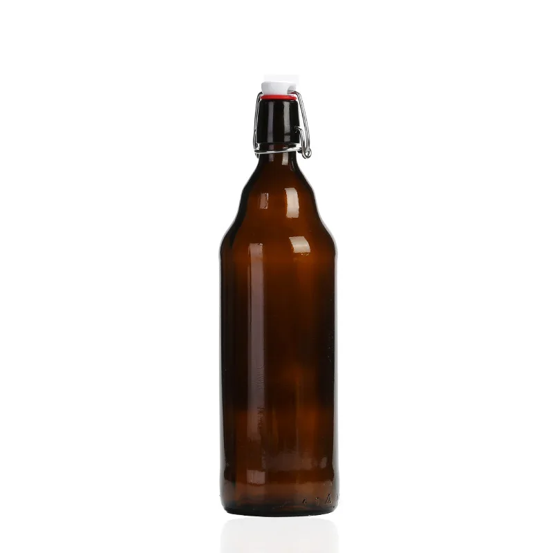 
1 liter 1000ml Brown Swing Top Beer Glass Bottles with Stainless Steel Swing Top Lid 