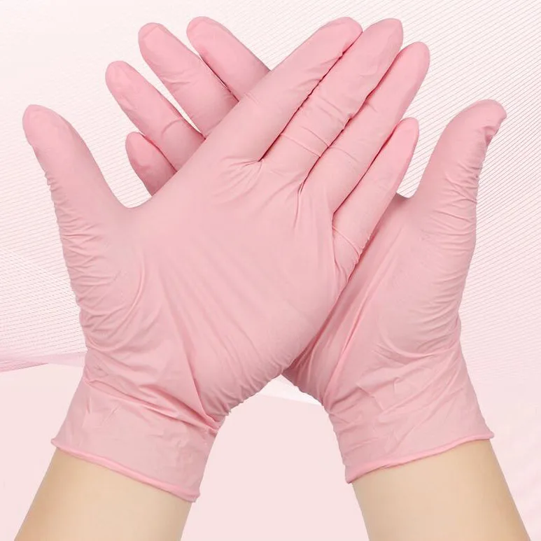 Tattoo Waterproof 5 6 8 Mil New With Logo 100 Pcs Box Price  Food Grade Pink Powder Free Nitrile Glove
