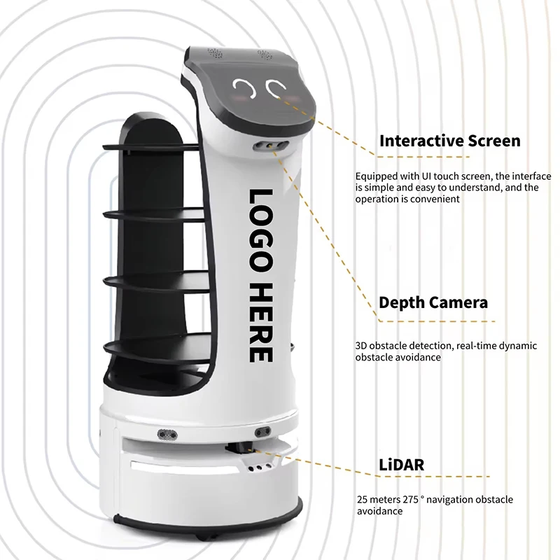 Custom Obstacle Avoidance Driverless Commercial food Delivery Robot