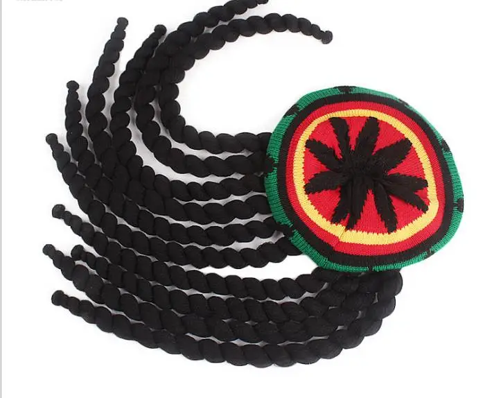 2021 Xunbei популярная цветная вязаная шапка из регги и шерсти Jamaican Braid для женщин