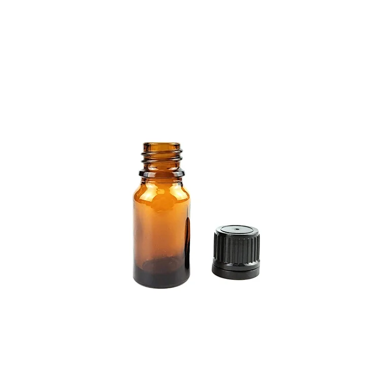 Ready to ship 18mm Tamper evident screw cap 5ml dropper 15ml 10ml essential oil amber glass bottle orifice reducer 10 ml