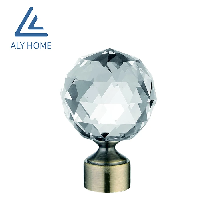 ALY HOME crystal glass curtain rod curtain finial in golden ceramics curtain rod finials accessories decorative