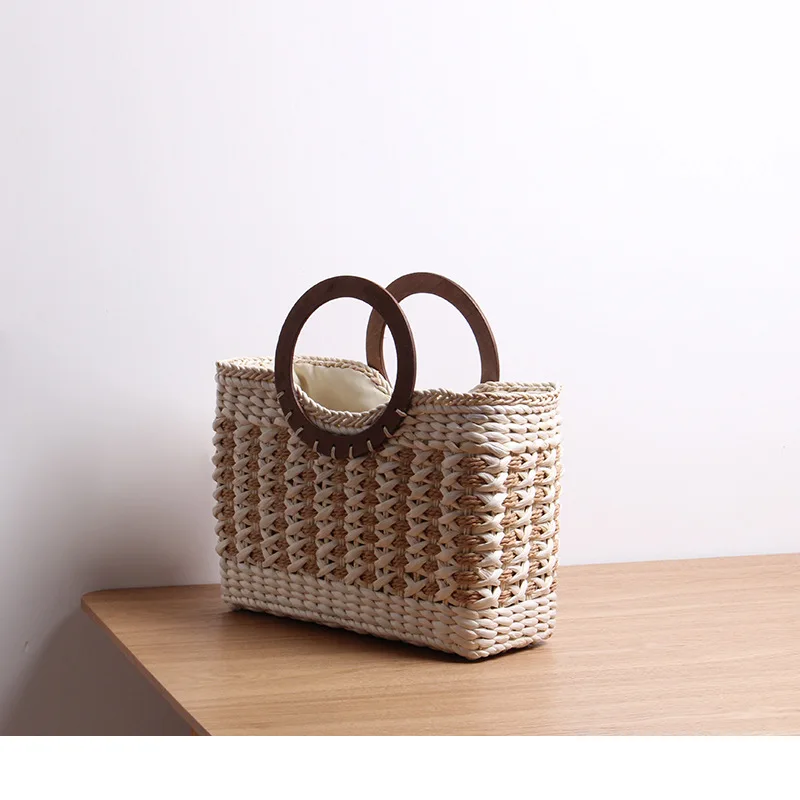 Women Straw Handbag Mini Summer Beach Rattan Tote Bag Crossbody Shoulder Top Handle Handbag