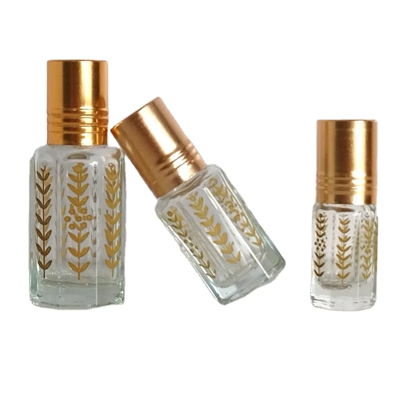 Wholesale Luxury 3ml 6ml 12ml Arabian Middle East Arabic Dubai Attar Oil Bottle Glass Stick Roller Essential Oil Perfume Bottle