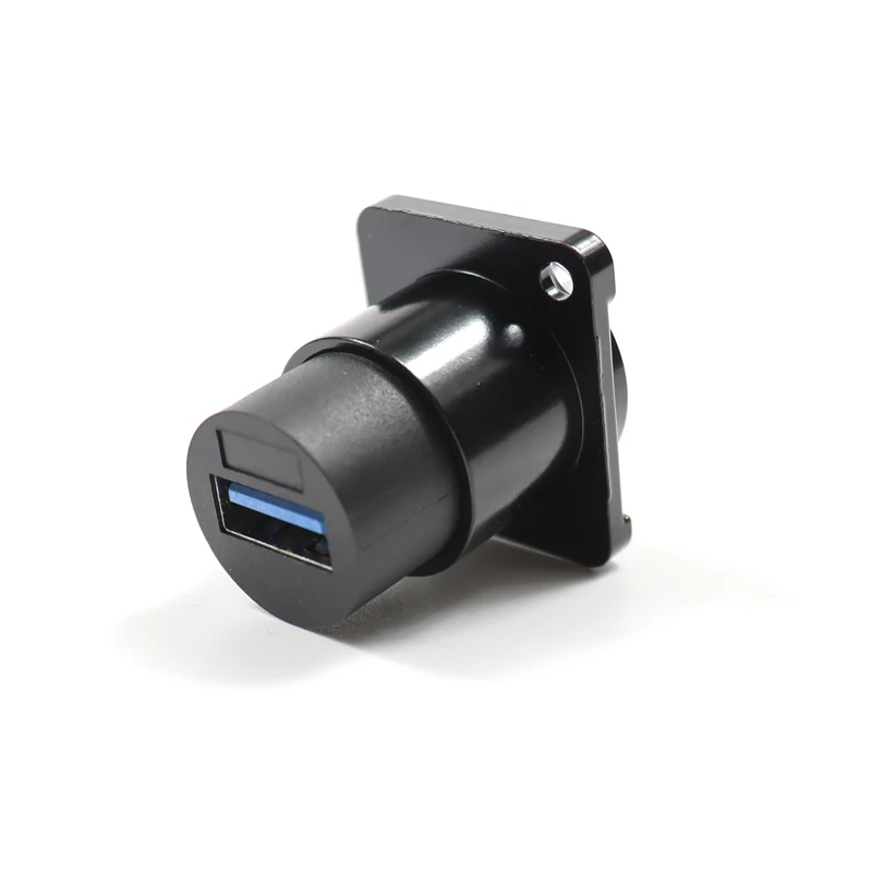 D Type USB3.0 OEM Custom Waterproof Audio & Video Socket for 19 Panel Mount Chassis Connector