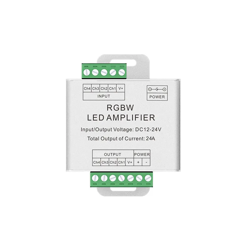 Led Rgbw Amplifier Aluminum Shell Ap-A08 12-24V Signal Synchronization 4A/Ch CE ROHS Led Strip Rgbw Amplifier