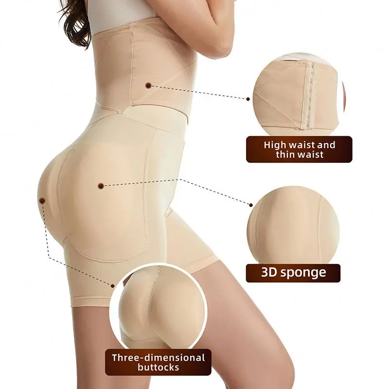 Factory Price Women Fajas Colombianas Colo Invisible Tummy Control Body Shaper Hip Padding Shapewear Butt Lifter Shorts