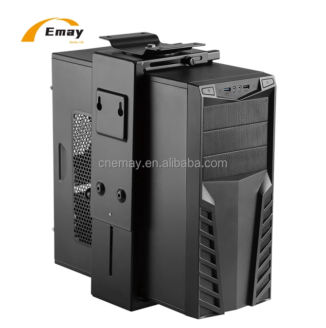 360 Free Rotating Metal CPU Holder Stand  Under Desk Electric Standing Desk Accessories Adjustable Height Computer Host Support