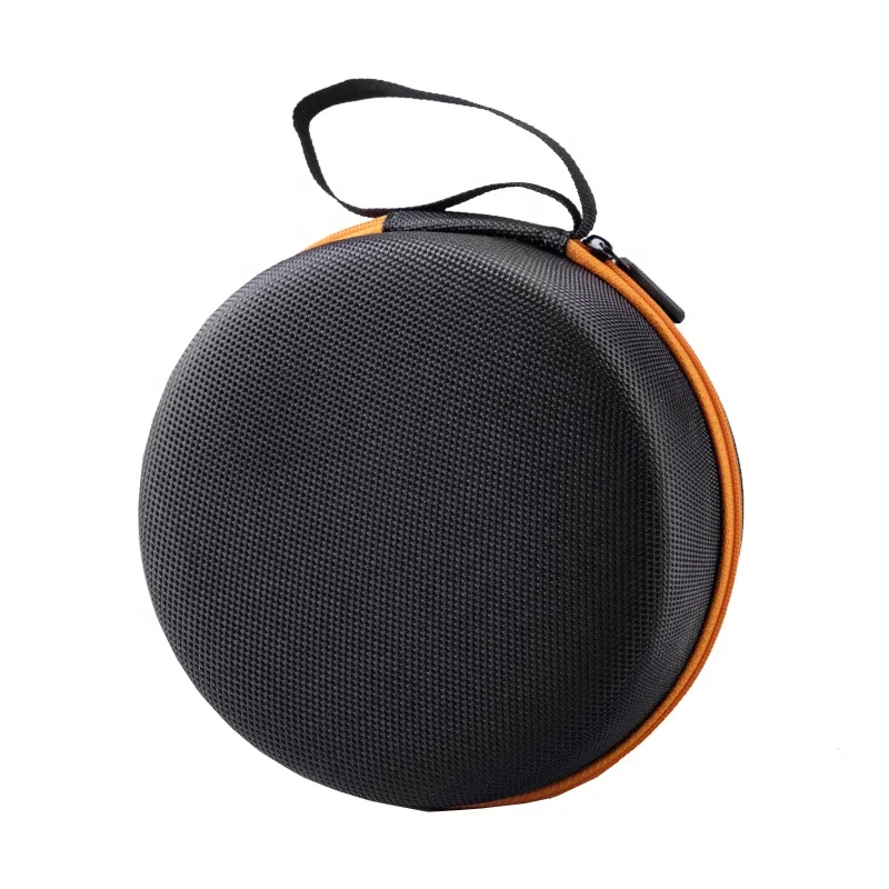2023 new arrival black large round earphone travel case waterproof oxford eva case for headset/key