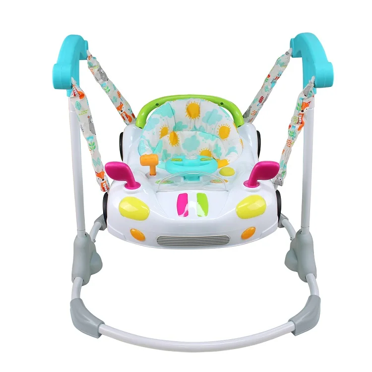 2024 Racing Design Baby Jumpers and Bouncers for Children Christmas Gift metal Frame