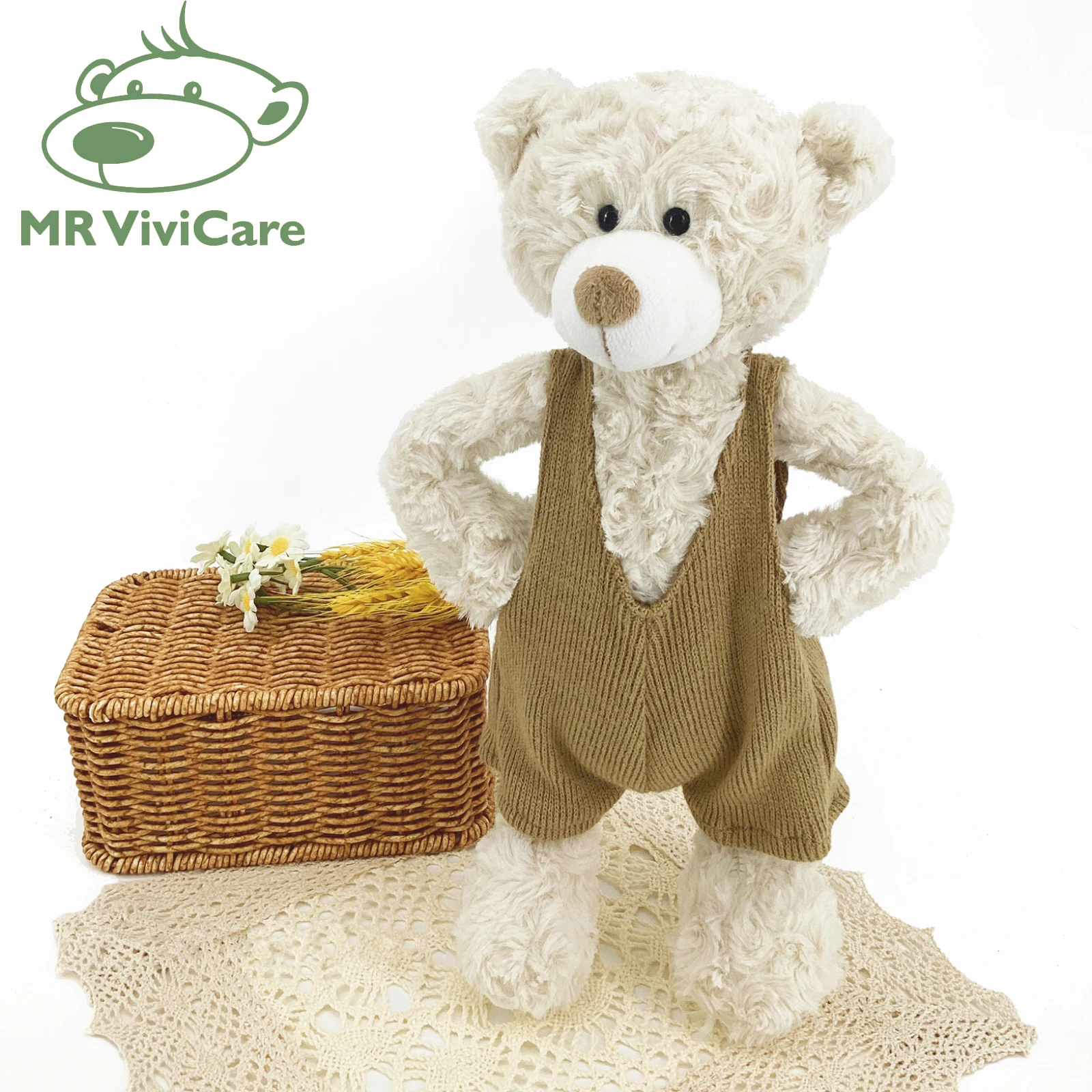 Plush Toy  Cute Bear Kawaii With Cloth Bear Stuffed Toys Children Kids Birthday Gifts Doll