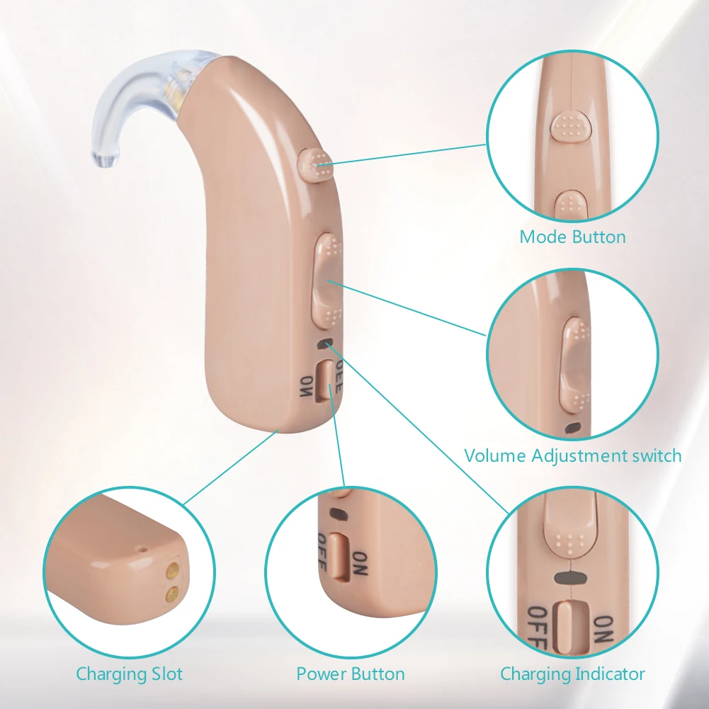BTE Best ear Hearing Aid audio and sound Hearing Amplifier for the elderly cheap hearing aids