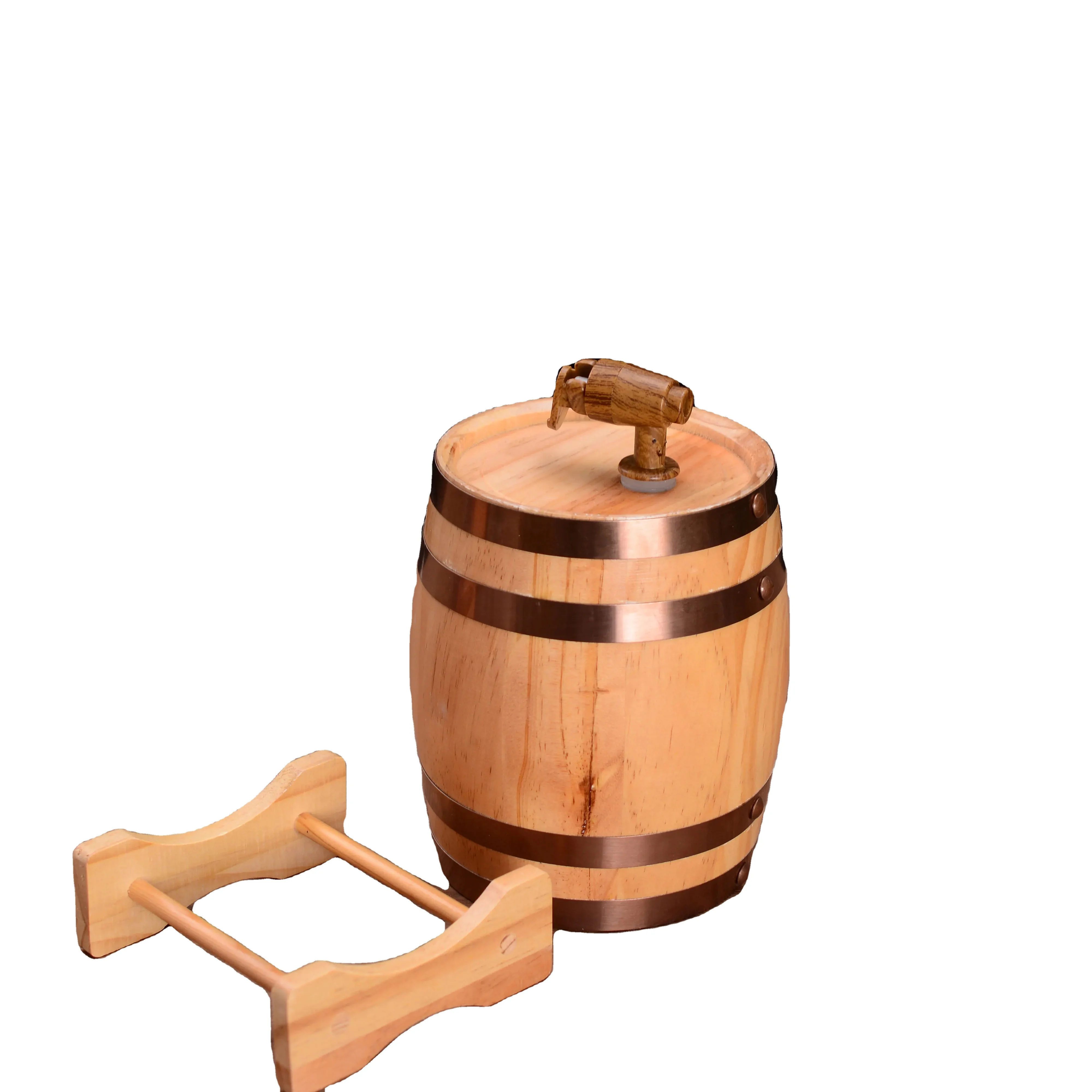 Wooden oak barrels made in China for storing whiskey and beer