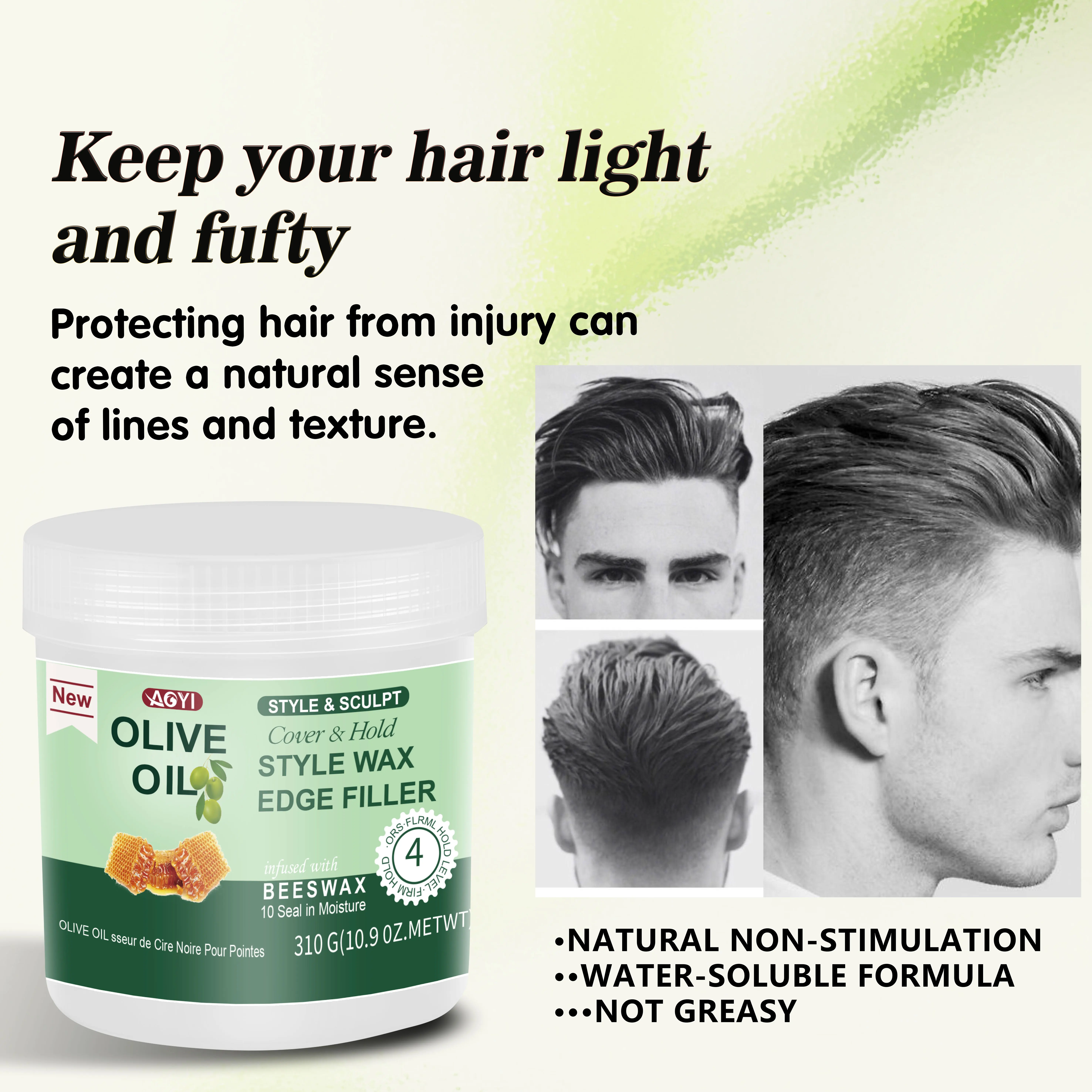 Fashion Hair Wax Long Lasting Organic Hair Wax Pomade Molding Hair Gel Hairstyle Wax for Men