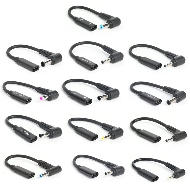 PD Spoof Adapter Plug Converter USB Type C Female to 2.5 x 0.7mm 4.5 x 3.0mm 3.5 x 1.35mm Male Laptop Dc Output Jack Connector