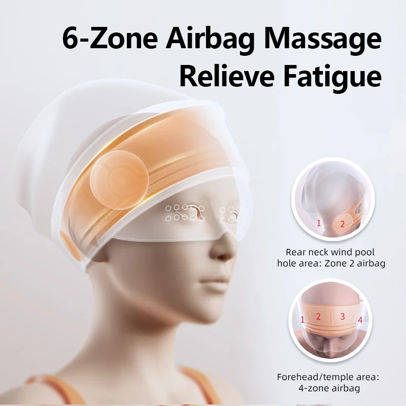 Stress Relief Airbag Head Massager With Eye Acupoint Head Massager With Heating Multifunctional Airpressure Head Massager