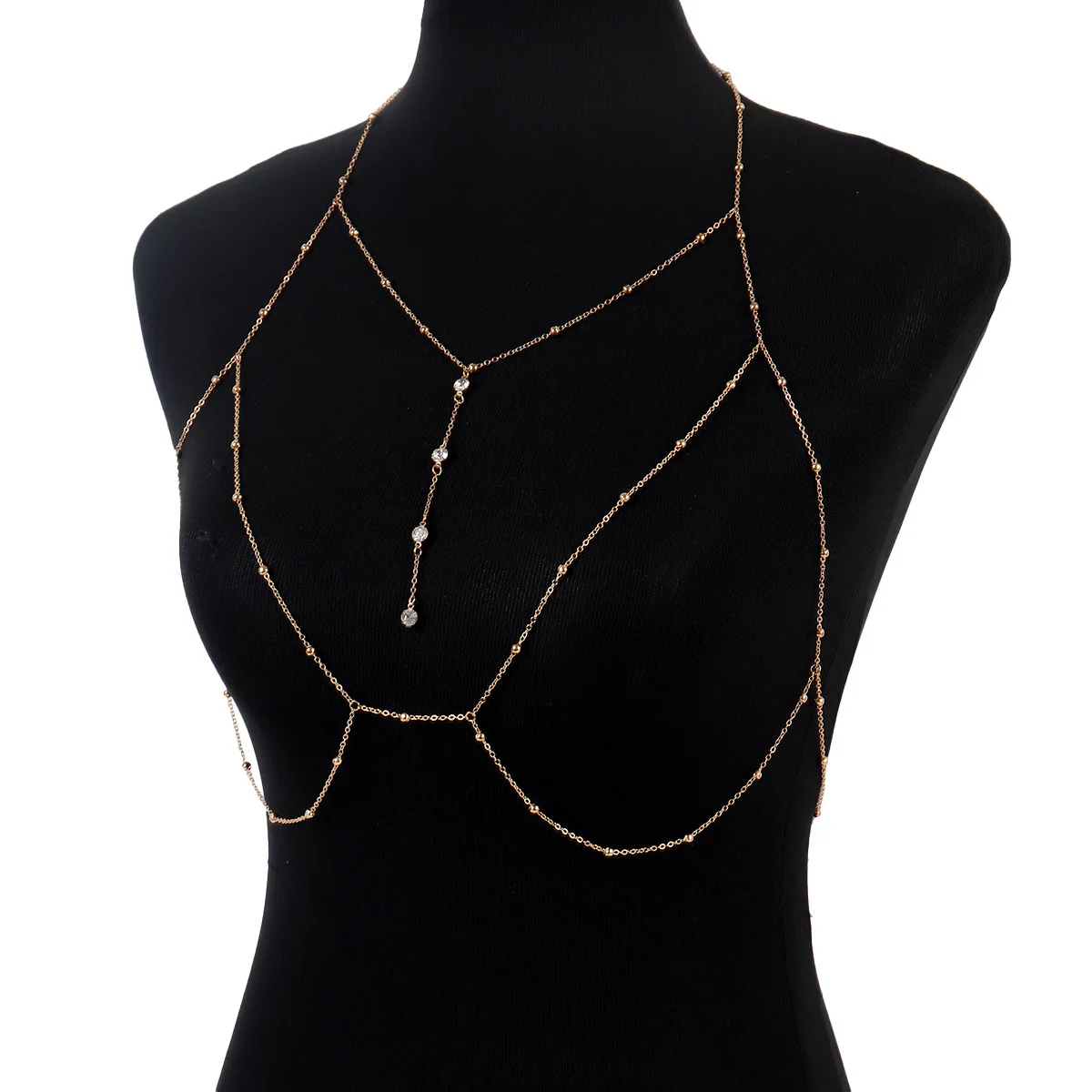 High-End Fashionable Versatile Diamond Pendant and Body Chain Necklace Sexy Sparkling Alloy Belly Jewelry