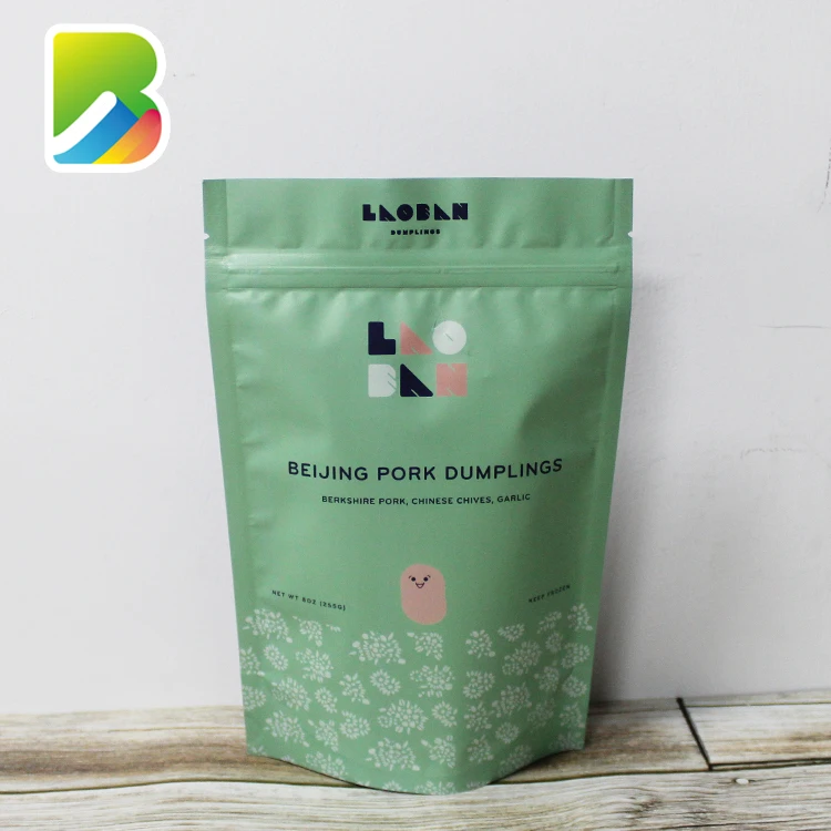 8 Oz. Zipper Biodegradable Stand-up Pouches Black Window Custom Logo Printed Designer Printable Bag Plastic Stand Up Pouch