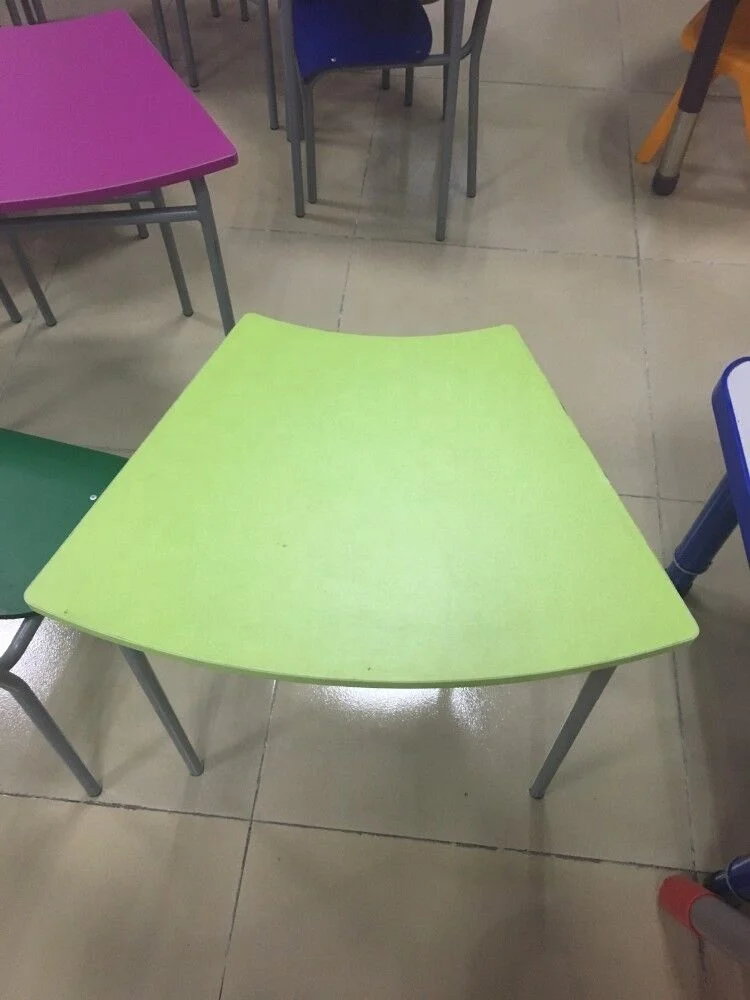 Colorful wood trapezoid splicing polygon table nursery school furniture for kindergarten/pre school furniture SF-35C