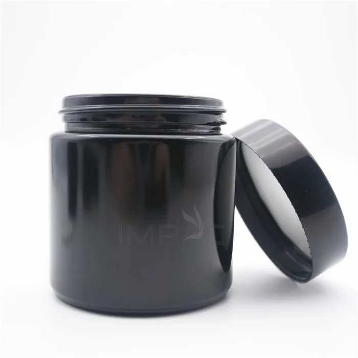 Винтовая круглая черная пустая Толстая стеклянная банка для свечей с крышками 100 мл