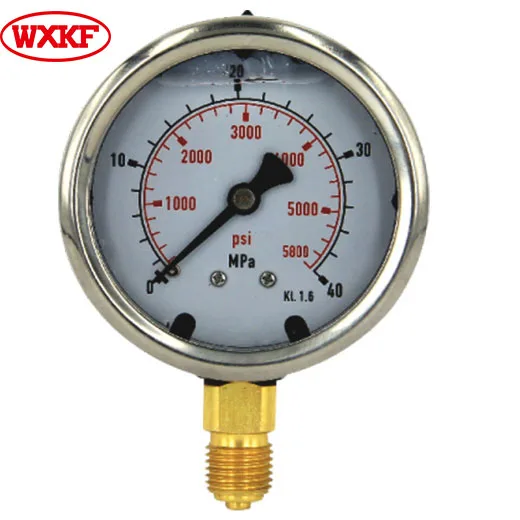 60mm 0~40mpa series back bottom connection  calibration equipmentoil fitting pressure gauges