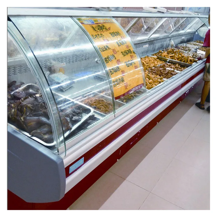 Дисплей для свежего мяса, изогнутое стекло, витрина для мяса, чемодан для Deli/витрина/изогнутое стекло, холодильник для супермаркета