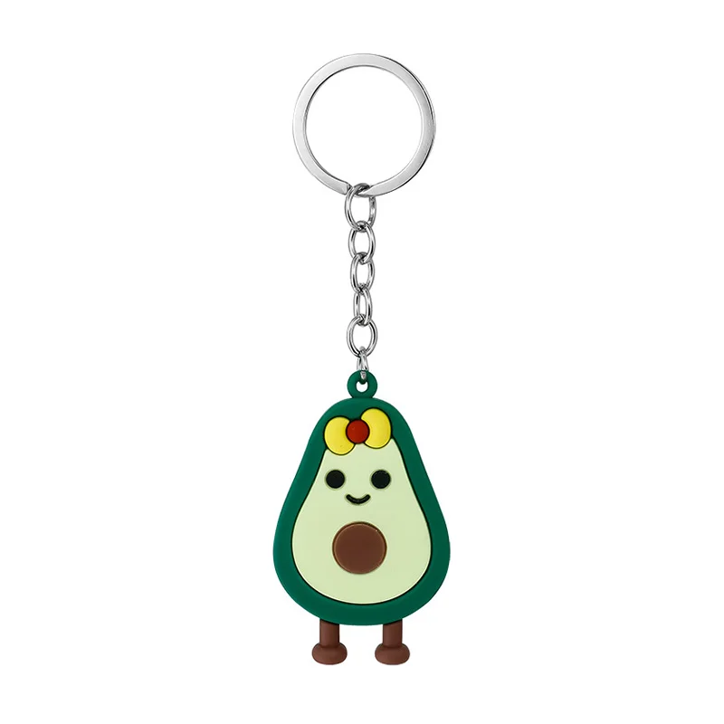Cartoon Avocado Silicone Beads Food Grade Baby Teething Bracelet Silicone Avocado Beads Keychain
