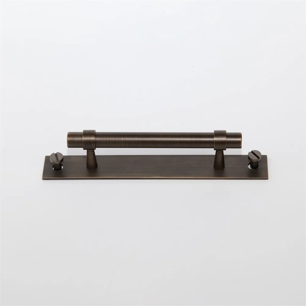 Maxery High Quality Cabinet Handles Antique Bronze Brass Drawer Pull with Back Plate Wardrobe Handle For Room Decoration