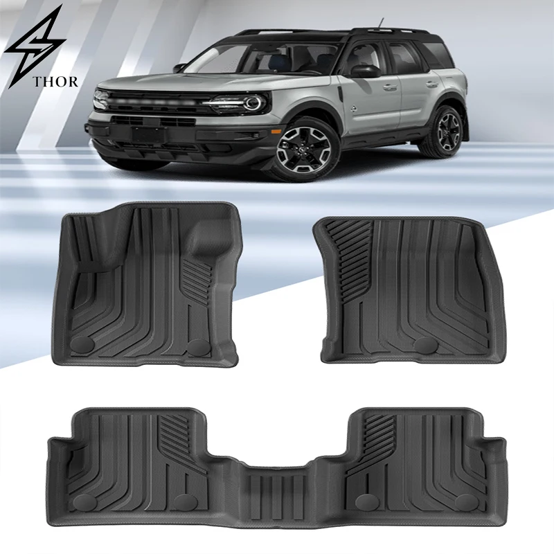 Легкие автомобильные коврики для Ford Bronco аксессуары спортивные 2021-2024 Tpe 3d автомобильный коврик водонепроницаемый нескользящий роскошный Автомобильный Ковер