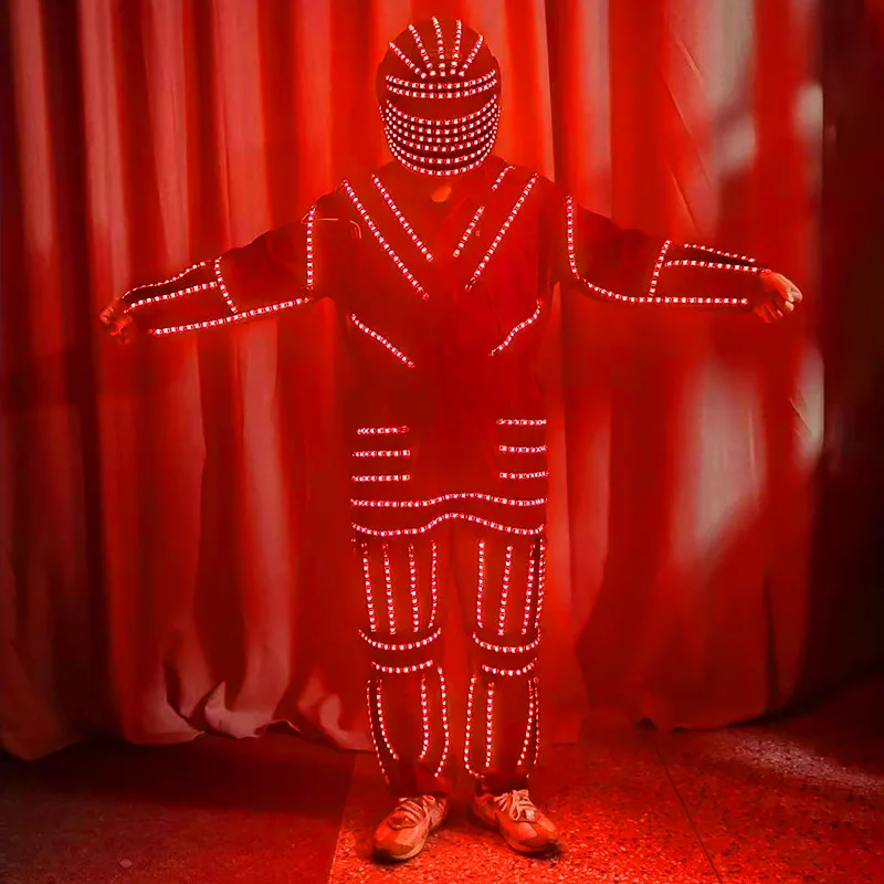 Full Color Change Led Stage Dance Robot Suit Performance Wear Led Luminous Robot Costume