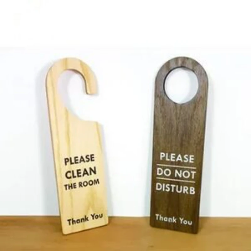 Customized natural blank simple design wooden door hanger