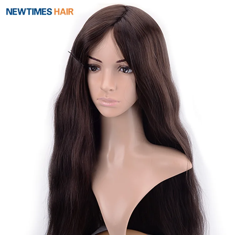 Newtimes hair top quality injected silicone skin women long human hair toupee full wigs