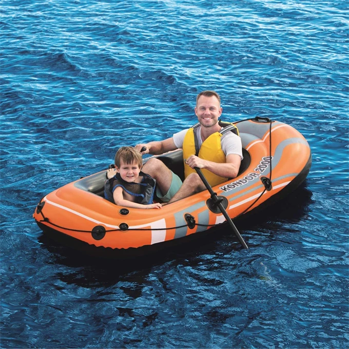 Kondor 2000 Inflatable Boat 2 Seater, complete package with paddle and pump