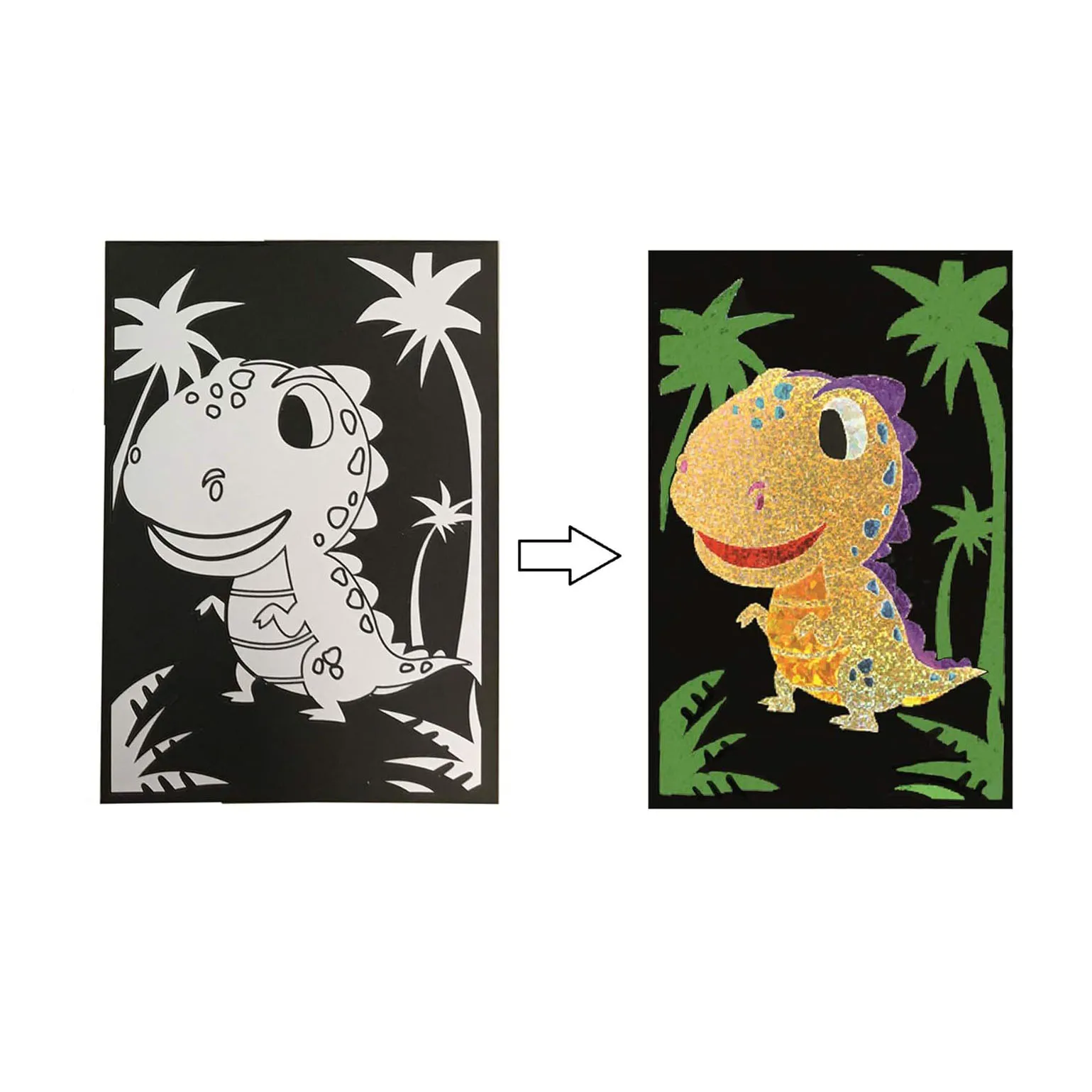 Customized foil art creative craft kit Peel and Paste Sparkly Foil Art No Mess Foil Fun Craft For Kids