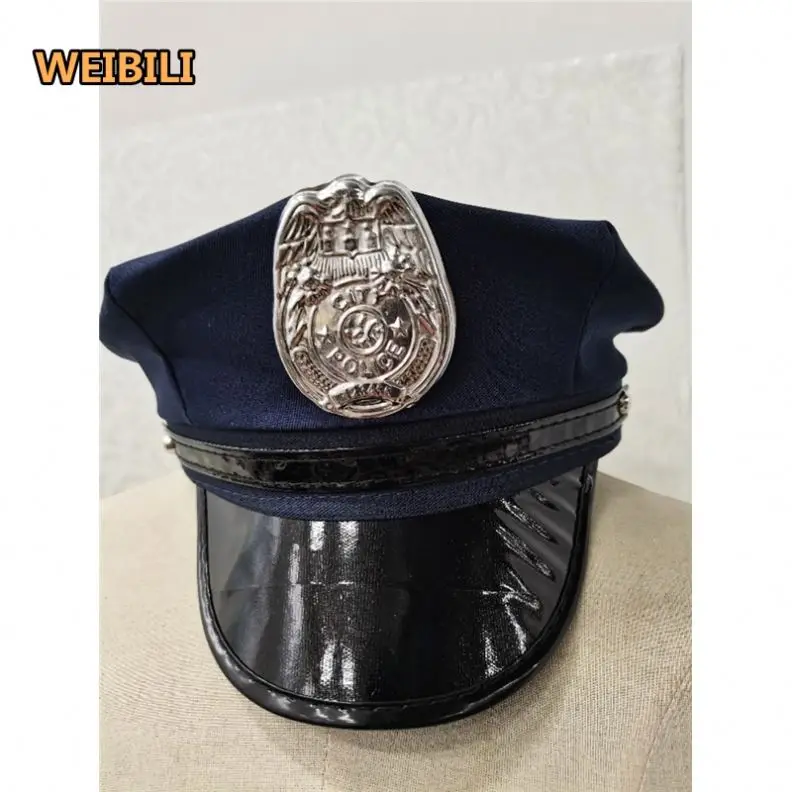 Sexy Blue Zipper Police Suit Halloween Party Policewoman Cosplay Costume