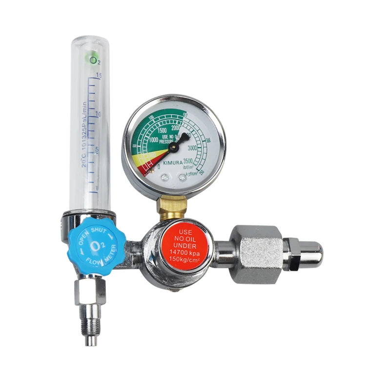 CE Approved Medical Stable Brass Oxygen Regulator With Flowmeter