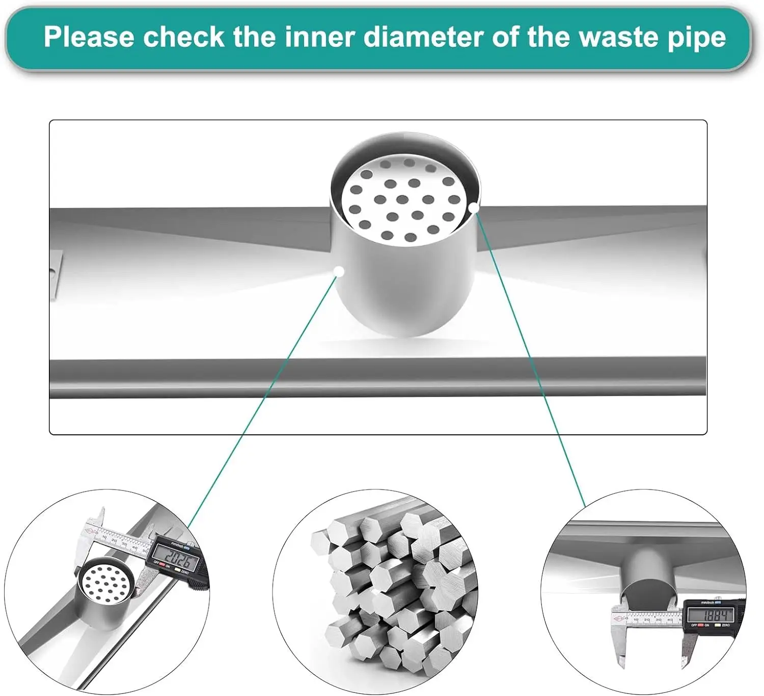 High Quality Floor Drain Pattern Cover Grate Removable Rectangular Shower Drain 304 Stainless Steel Metal Building Materials