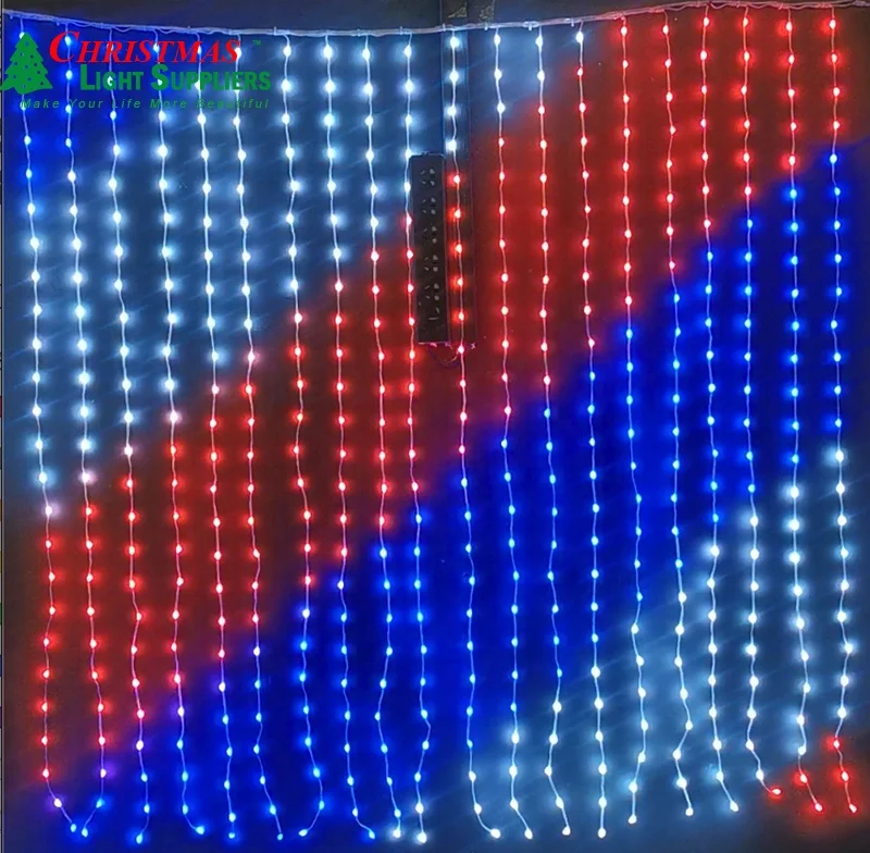 Waterproof durable RGB 500 LED Curtain Lights Twinkle Window  Wall  Lights  for Outdoor Wedding window decoration