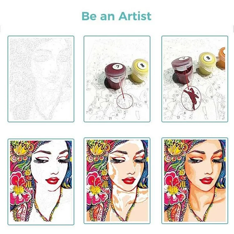 DIY Mysterious Deer Oil Painting Funny Framed Painting by Numbers Kit for Home Decor or Gift