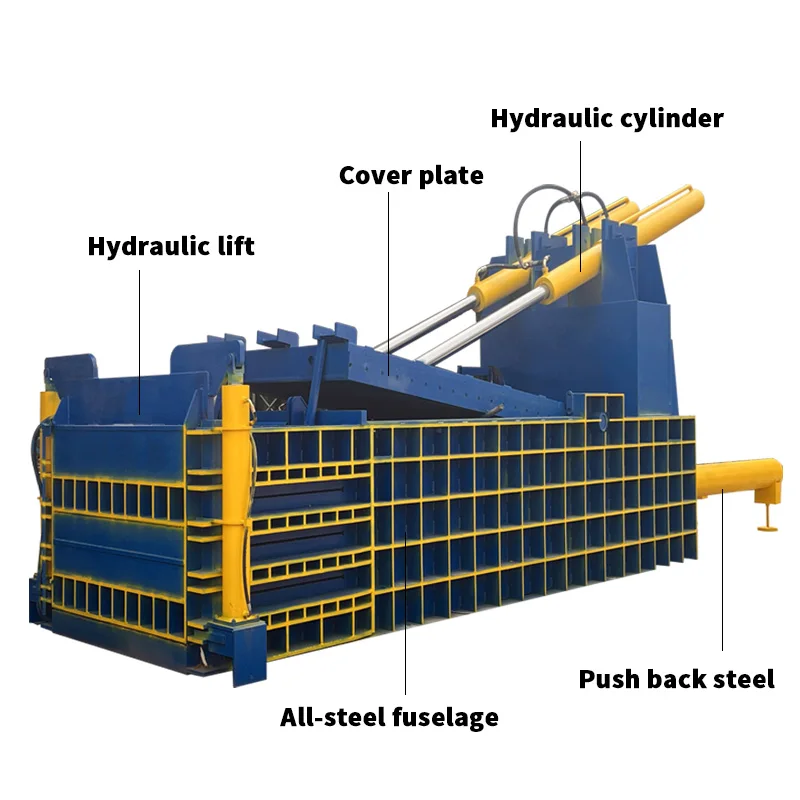 High Quality Stainless Steel Aluminum Scrap Metal Baling Press Machine New Condition Gearbox Bearing Hydraulic Automatic Motor
